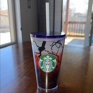 Starbucks Purple and Black Tumbler with Straw